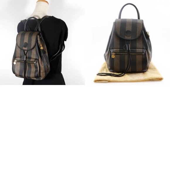 FENDI Pekan Backpack Daypack Brown PVC Women - Picture 12 of 12